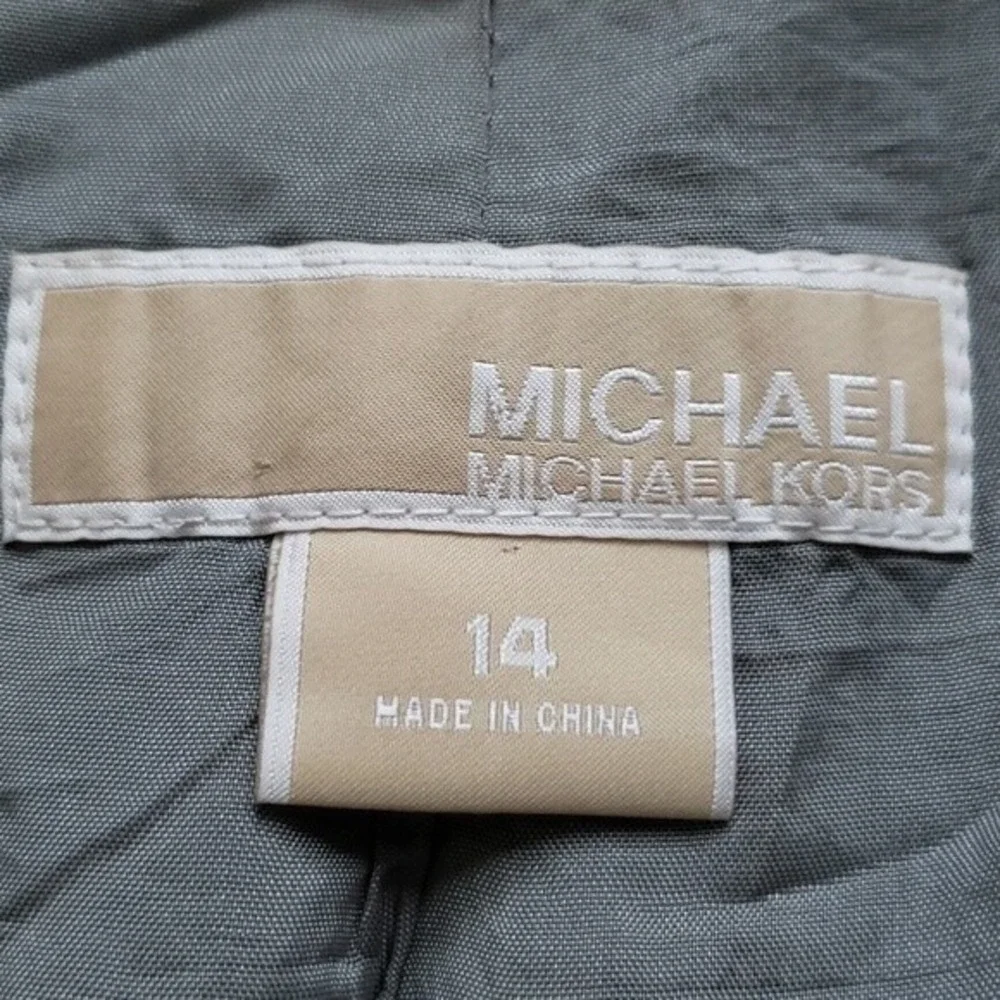 Michael Kors Heather Gray &‎ White Striped Blazer Suit Jacket- Size 14